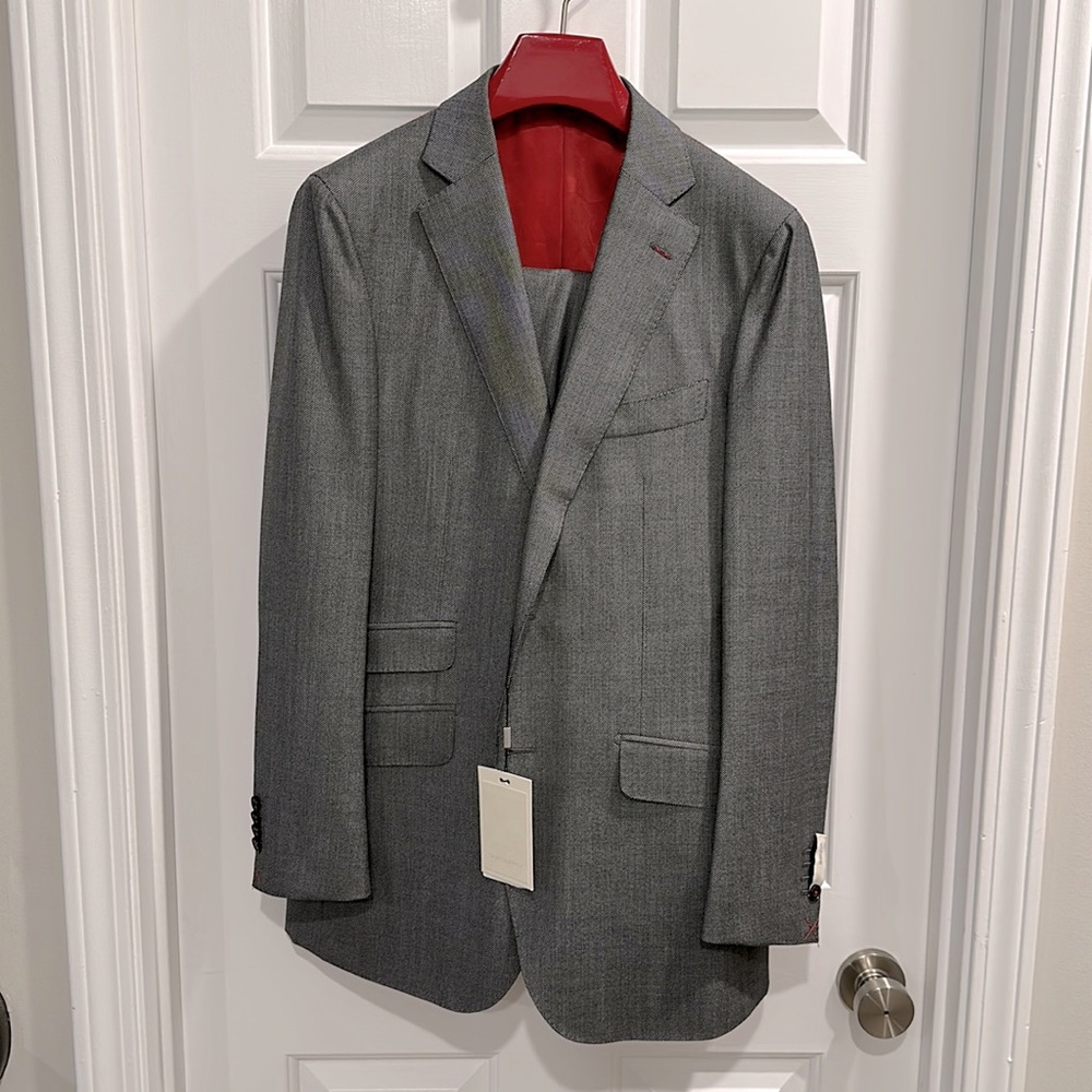 Suitsupply Birdseye Suit Gray 42 Chest - 34 Pant
